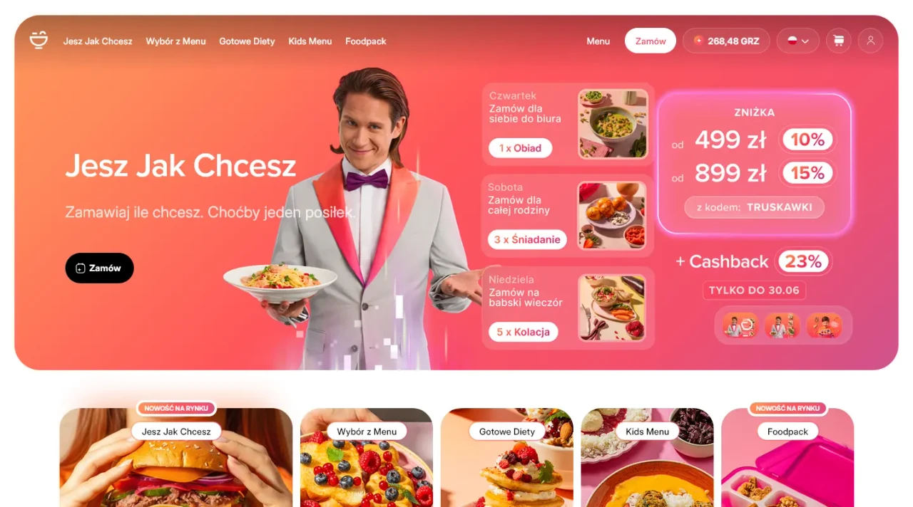 Foodify - zrzut ekranu strony